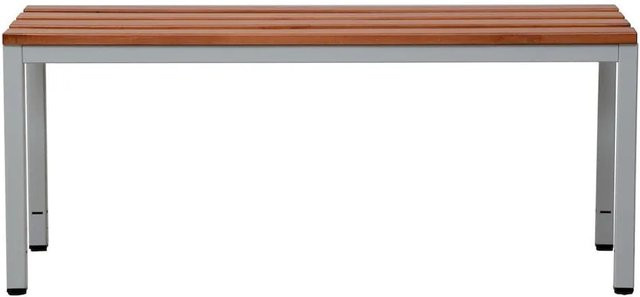 PROREGAL Sitzbank Seal freistehend aus Holz und Stahlblech in Grau und Buche ohne Rückenlehne H x B x T: 40 x 150 x 40 cm - Bild 1