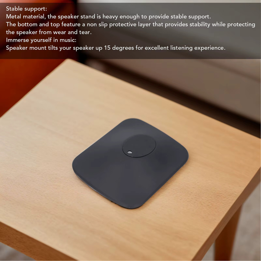 Rutschfester Lautsprecherständer aus Metall in Schwarz zur Vibrationsreduzierung als Tischhalterung für KEF LSX II HiFi-Lautsprecher - Bild 2