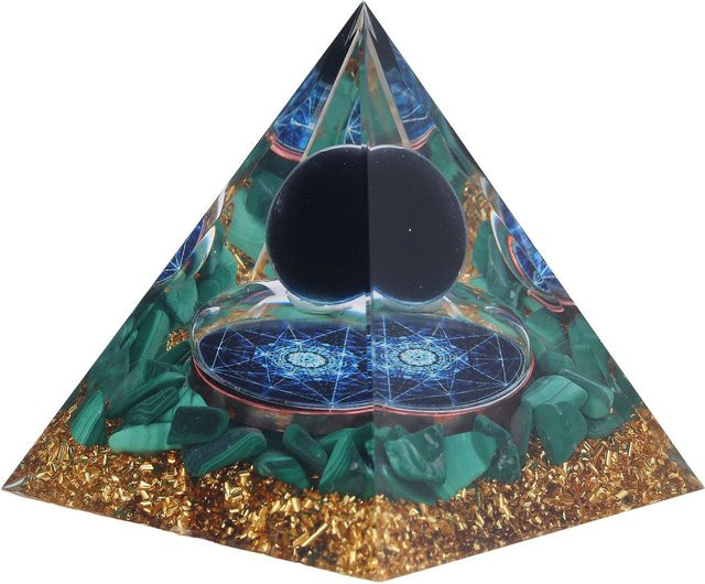 Orgon Pyramide GoolRC mit energetisierten Edelsteinen in Schwarz und Multicolour - Bild 1