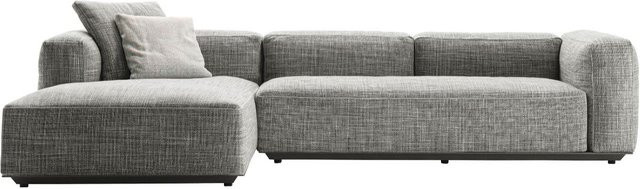 B&B Italia Hybrid Eckiges Outdoor-Sofa mit Polsterung und Kissen in Anthrazit, Blau, Beige oder Grau - Bild 1