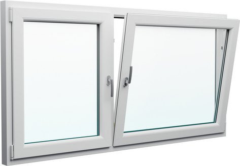 Josef Meeth Fenster und Türen Energiespar-Fenster 76/3 in Silber, B: 140 cm, H: 50 cm, Dreh-Kipp-Funktion - Bild 1