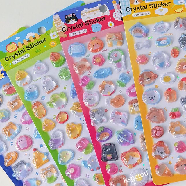 Charile 3D Kristall-Aufkleber, Tier Cartoon Relief-Sticker, 1-teiliges Set - Bild 1