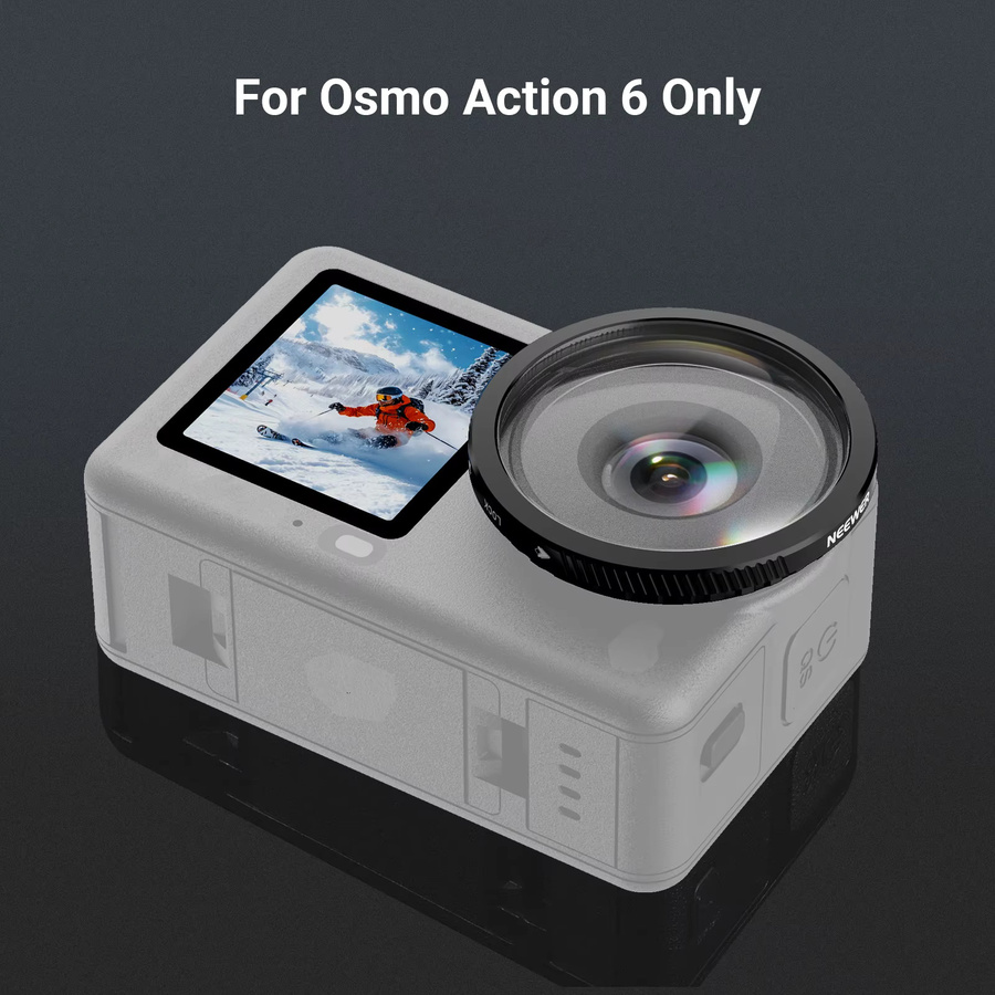 NEEWER Weitwinkelobjektiv für DJI Osmo Action 6 mit 180 Grad FOV aus HD optischem Glas in Schwarz - Bild 5