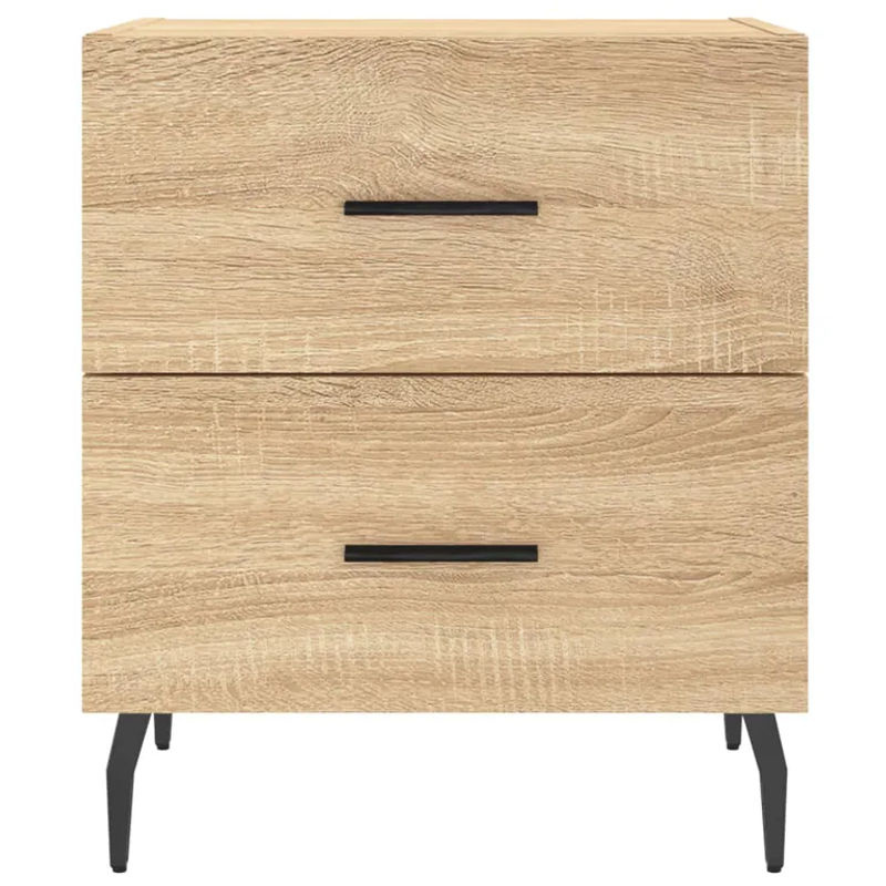 Vidaxl Nachttische Set aus Holzwerkstoff und Metall in Sonoma-Eiche, 2 Stück, B/T/H: 40 x 35 x 47,5 cm - Bild 2