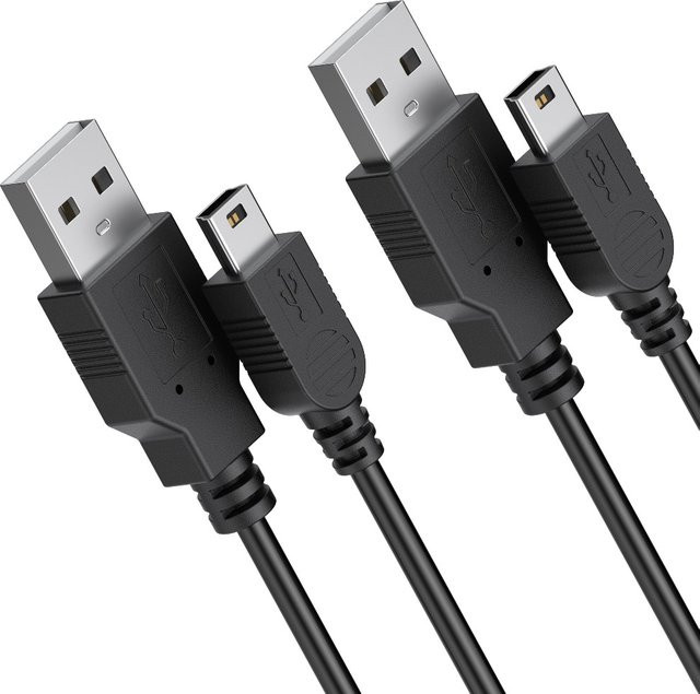Mini USB zu USB A Adapter für schnelles Laden und Datenübertragung in Schwarz - Bild 1