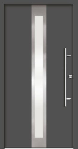 Splendoor Haustür RHODOS Prime aus Aluminium in Anthrazit-Grau mit Glaseinsatz, Höhe: 210 cm, Breite: 100 cm, Tiefe: 7 cm - Bild 1