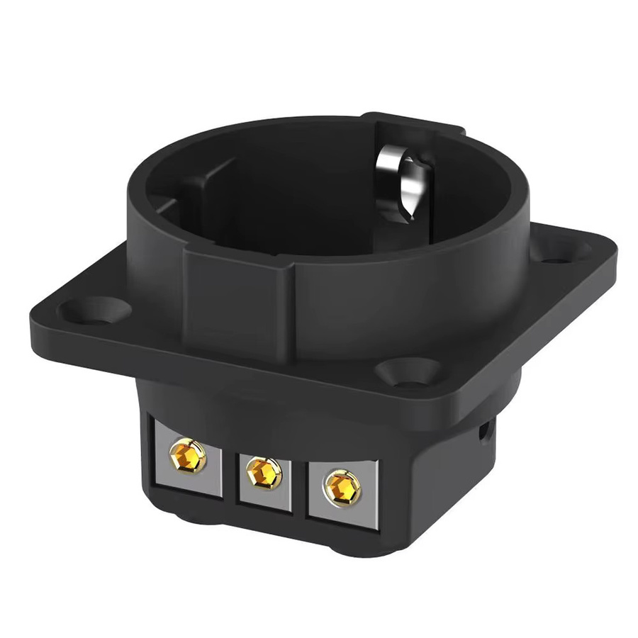 Monosaudio Hifi Schuko-Steckdose ES3R aus reinem Kupfer, rhodiniert, Schwarz, AC 250V 16A - Bild 3