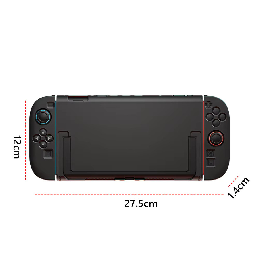 Stoßfeste und kratzfeste Schutzhülle mit integriertem Ständer für Nintendo Switch2 in Schwarz und Transparent - Bild 4