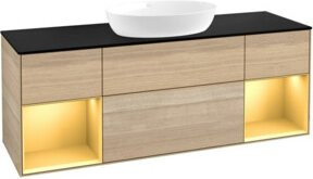 V&B Waschtischunterschrank Finion Wandbeleuchtung in Eiche lackiert, Farbe Beige, Breite: 160 cm, Höhe: 50,1 cm, Tiefe: 50,1 cm - Bild 1