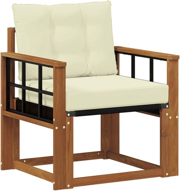vidaXL Outdoor-Sofagarnitur aus massivem Akazienholz mit Textilene-Polstern in Braun und Beige - Bild 1