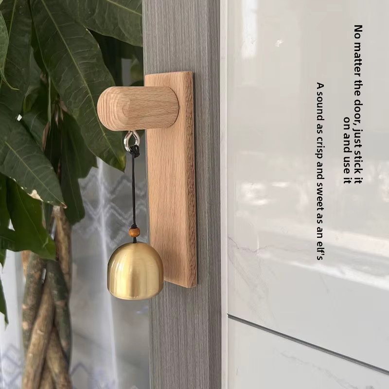 PDQ Willkommensglocke im japanischen Stil aus Massivholz und Messing in Gold - Bild 2