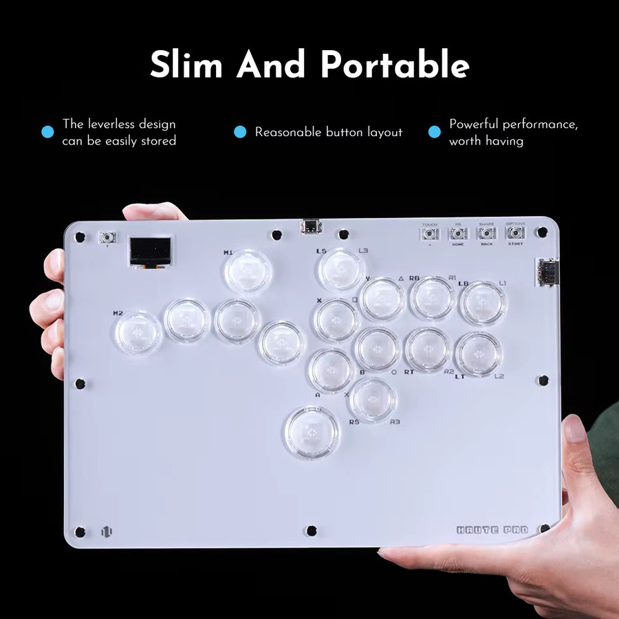 Haute42 Arcade Stick Hitbox Controller Leverless Fightstick für PC, PS4 und PS5 in Weiß - Bild 3