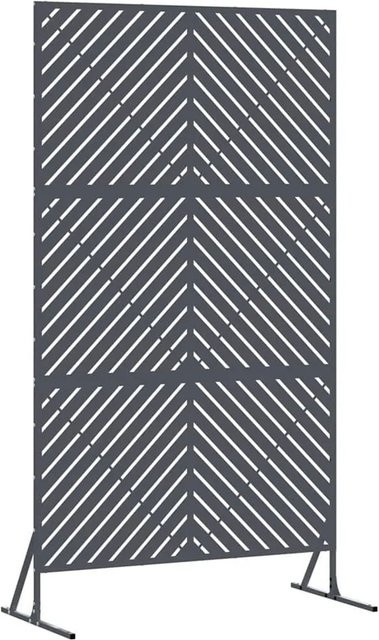 vidaXL Sichtschutz Paravent aus Stahl in Anthrazit, B/T/H: 100 x 50 x 180 cm - Bild 1