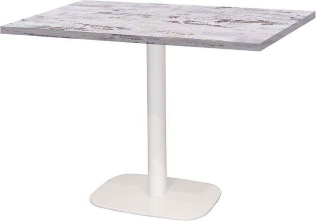 RestooTab Tisch Round rechteckig mit Eiche-Dekor und weißem Gestell, B/T/H: 120 x 70 x 75 cm - Bild 1