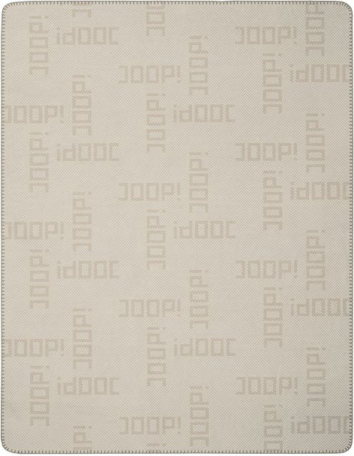 Wohndecke JOOP! Herringbone in Sand/Beige mit Chevron-Muster aus Baumwolle und Polyester, B/T: 200 x 150 cm - Bild 1