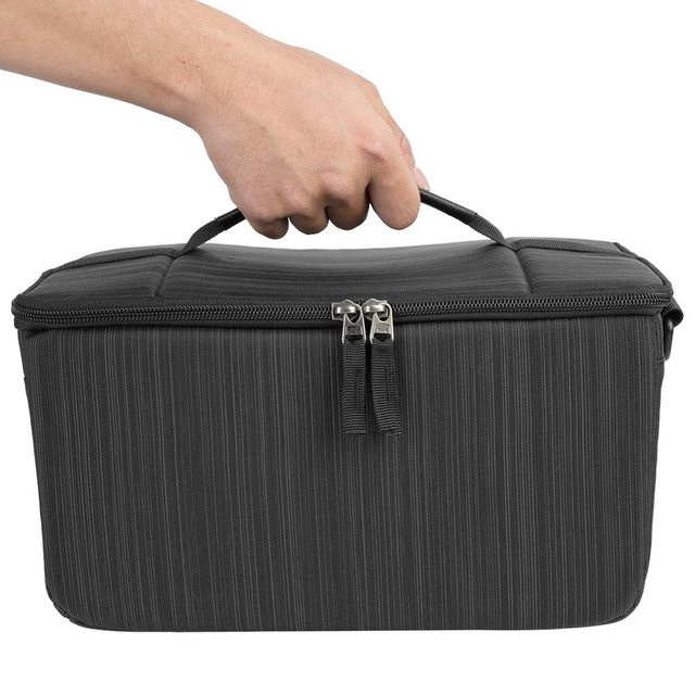 Wasserdichte DSLR-Kameraobjektivtasche von DIYelecs mit Riemen und Trennwänden in Schwarz und Beige - Bild 1