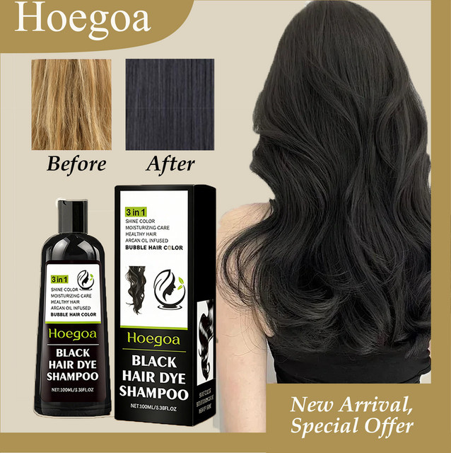 HOEGOA Haarfärbeshampoo Schwarz, 100 ml, Schaum - Bild 1
