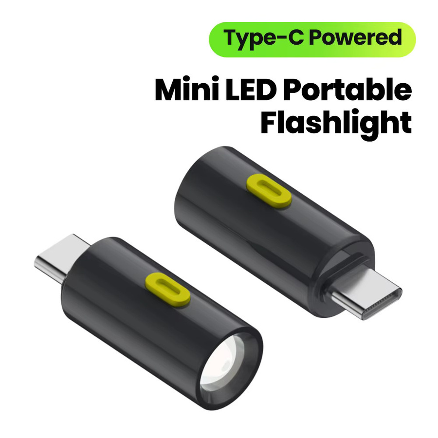 Tragbare Mini LED Taschenlampe mit Typ-C USB Anschluss in Weiß für Outdoor, Camping und Notfälle - Bild 6