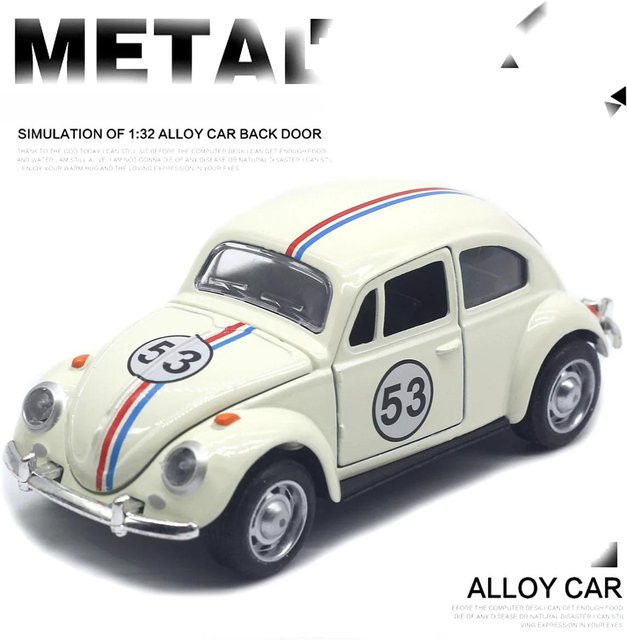 Linyi toy car Käfer Klassisches Legierungsauto Modell, 1:32, Sound und Licht, Grau, ab 14 Jahre - Bild 1