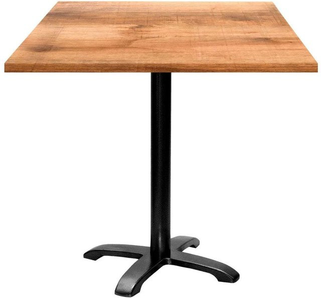 RestooTab Tisch Bazila quadratisch in Eiche/Braun mit schwarzem Gestell, B/T/H: 70 x 70 x 74 cm - Bild 1