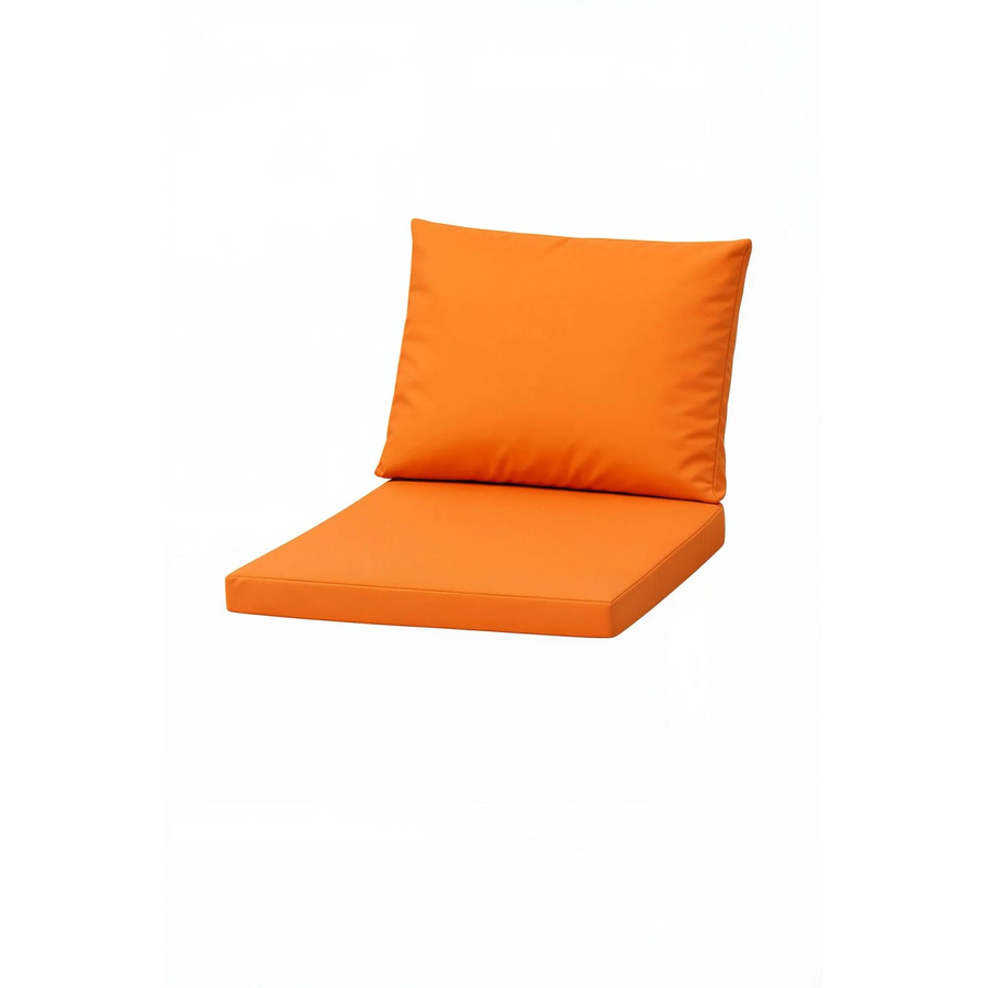 Setgarden Mix 2er Set Sitzkissen für Polyrattan Sessel in Orange mit abnehmbarem Bezug, Sitzkissen B/T/H: 50 x 52 x 7 cm und Rückenlehne B: 56 cm x H: 50 cm - Bild 2