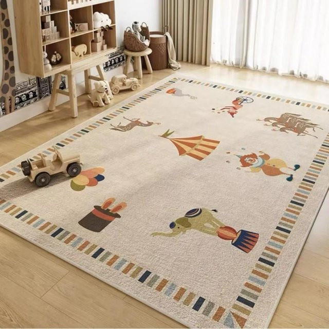Karpetti Kinderteppich mit Cartoon Weltkarte und Unterwasserwelt, Waschbar und Rutschfest, B/B: 80 x 120 cm, Mehrfarbig - Bild 1