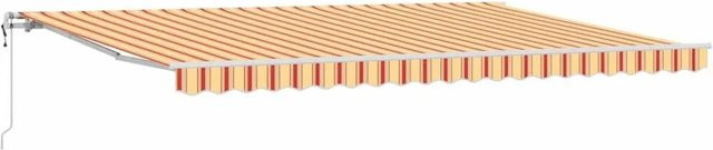 vidaXL Einziehbare Markise mit Fernbedienung in Gelb und Orange, Breite: 500 cm, Ausladung: 350 cm - Bild 1
