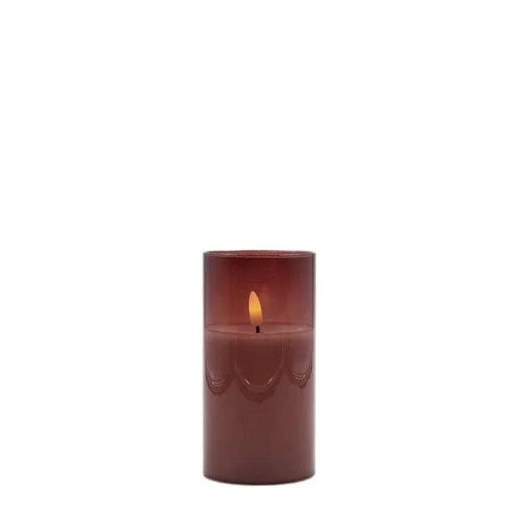 Mansion Atmosphere LED-Stimmungslicht in Rotbraun mit Fernbedienung und Timer, B/T/H: 7,5 x 7,5 x 15 cm - Bild 1