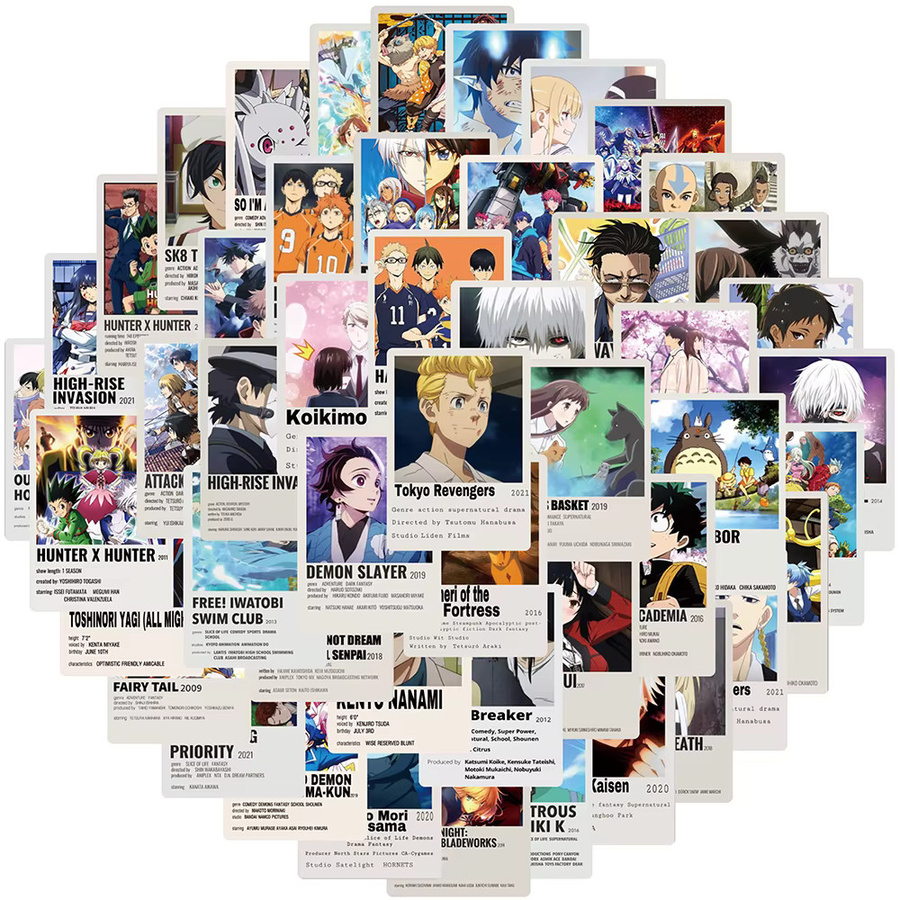 Bandai Jujutsu Kaisen, Angriff auf Titan, Anime Aufkleber, Set - Bild 2
