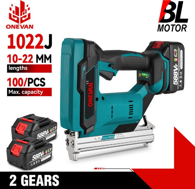 ONEVAN Bürstenlose elektrische Nagelpistole 1022J Akku-Hefter Framing Nailer für Makita 18V Akku - Bild 1