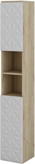 Vicco Badschrank Edge Hochschrank Badezimmer in Weiß und Eiche mit 2 Türen und Regalfächern B: 30 cm, H: 190 cm - Bild 2