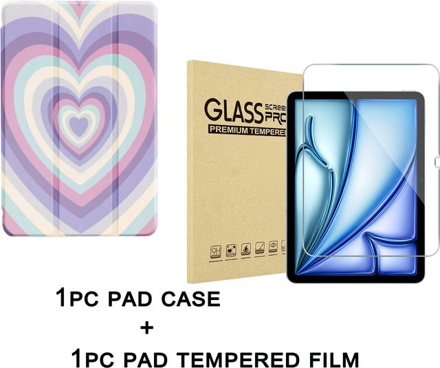 Waves of Love Schutzhülle und gehärtete Folie für iPad Pro und iPad Air in Multicolour - Bild 1