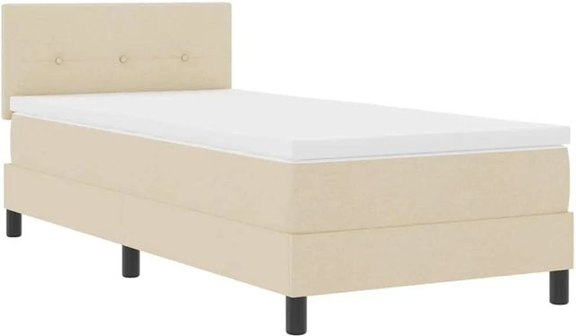 vidaXL Boxspringbett mit Matratze in Beige aus Stoff, B/T/H: 80 x 200 x 88 cm - Bild 1