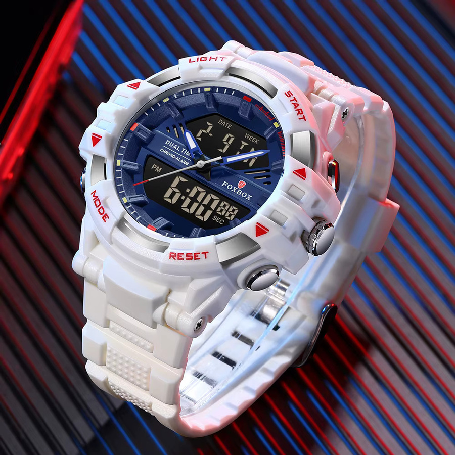 LIGE Digitaluhr, Quarz, Dual Time, Kunststoff, Schwarz, Herren - Bild 3