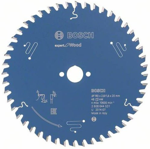 Bosch Expert for Wood Kreissägeblatt, Farbe: Blau, Durchmesser: 180 mm, Bohrung: 20 mm, Dicke: 1,6 mm, Zähneanzahl: 48, Carbide Tipped - Bild 1