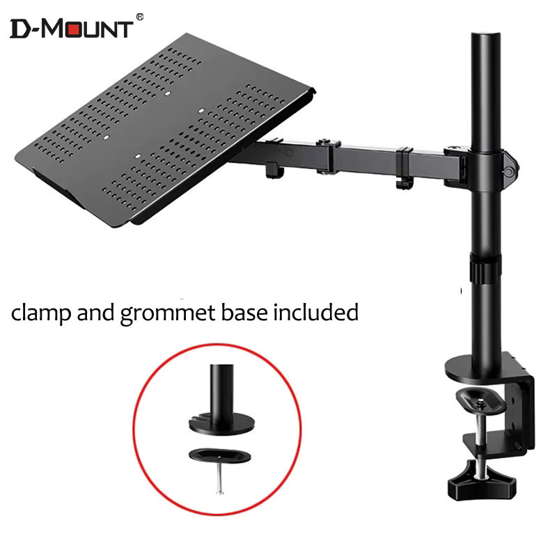 D-mount Höhenverstellbarer Laptop-Halter M051LP in Schwarz, Universeller Notebook-Ständer für 10 bis 17 Zoll mit drehbarem und voll beweglichem Arm, 400mm - Bild 4