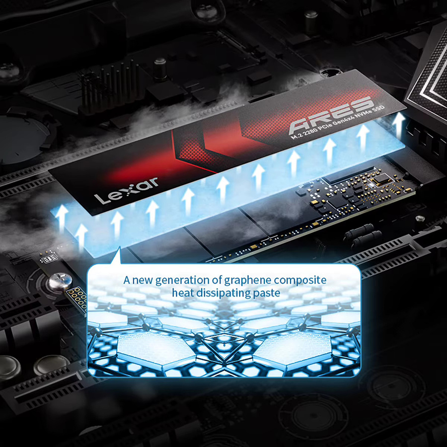 Lexar Ares M.2 NVMe PCIe SSD Internes Solid State Drive Laufwerk in Schwarz - Bild 3