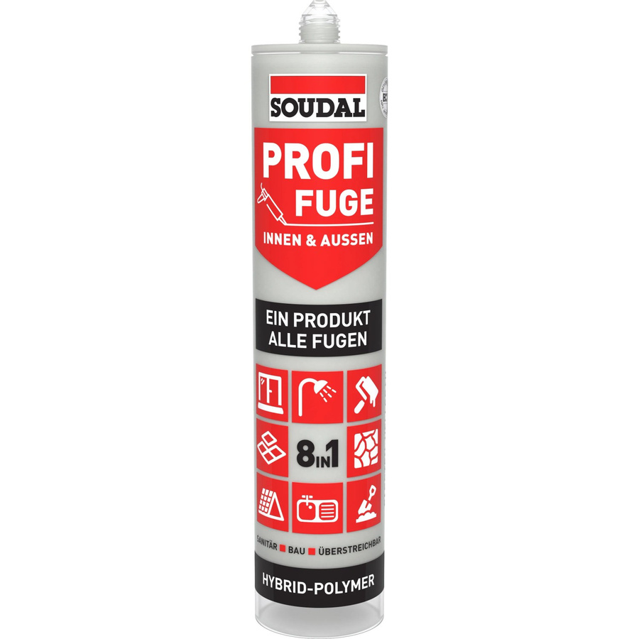 Soudal Profi-Fuge 8-in-1 MS-Polymer Dichtstoff in Hellgrau, 280 ml - Bild 2