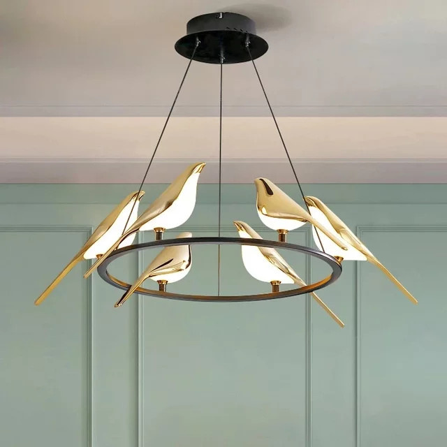 YongYing Lumin Designer Pendelleuchte Nordic Elster im skandinavischen Stil aus Metall in Gold/Messing - Bild 1