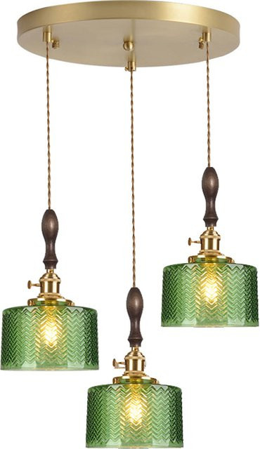 Ramalho Vintage LED Pendelleuchte aus Messing und Glas in Gold und Transparent für Schlafzimmer und Esszimmer - Bild 1