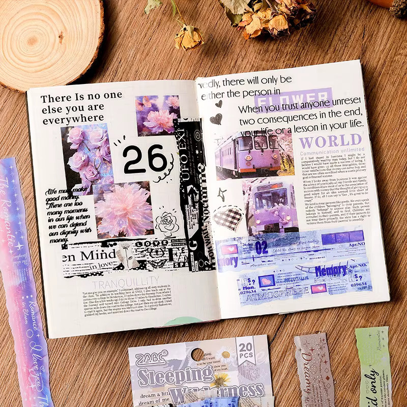 20 Stück Vintage Streifen Aufkleber in Multicolour für Scrapbooking und Tagebuch Dekoration - Bild 2