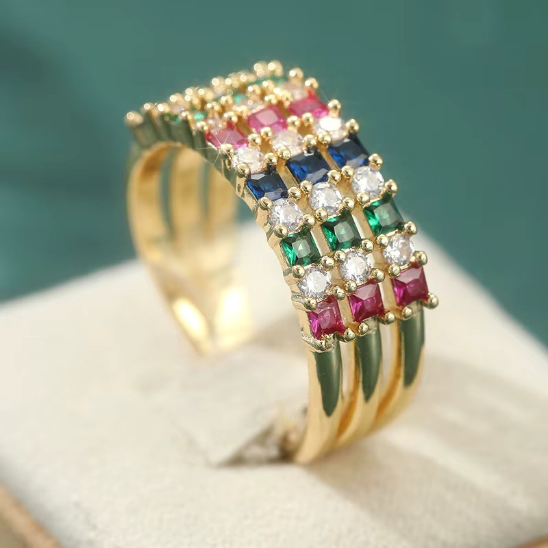 YoYo Ring, mehrfarbiger synthetischer Zirkonia, Damen - Bild 2