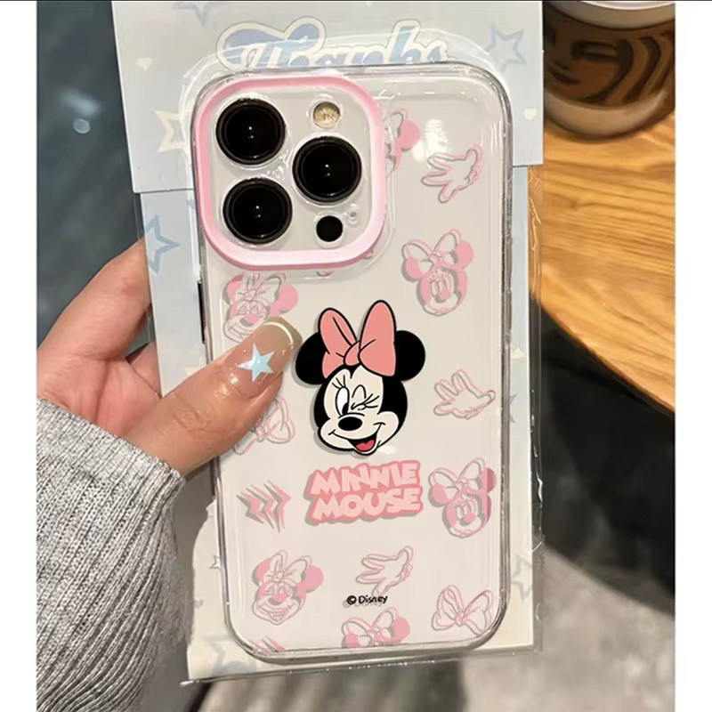 Disney Minnie Maus Handyhülle mit rosa Schleife für iPhone, transparent und weich - Bild 2