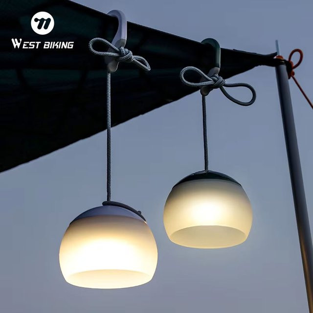WEST BIKING LED Camping-Hängeleuchte in Olive Green, USB wiederaufladbare Outdoor-Laterne für Camping und Notfälle - Bild 1