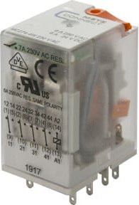 Metz Connect Steckrelais 230V AC 7A mit 4 Wechsler transparent - Bild 1