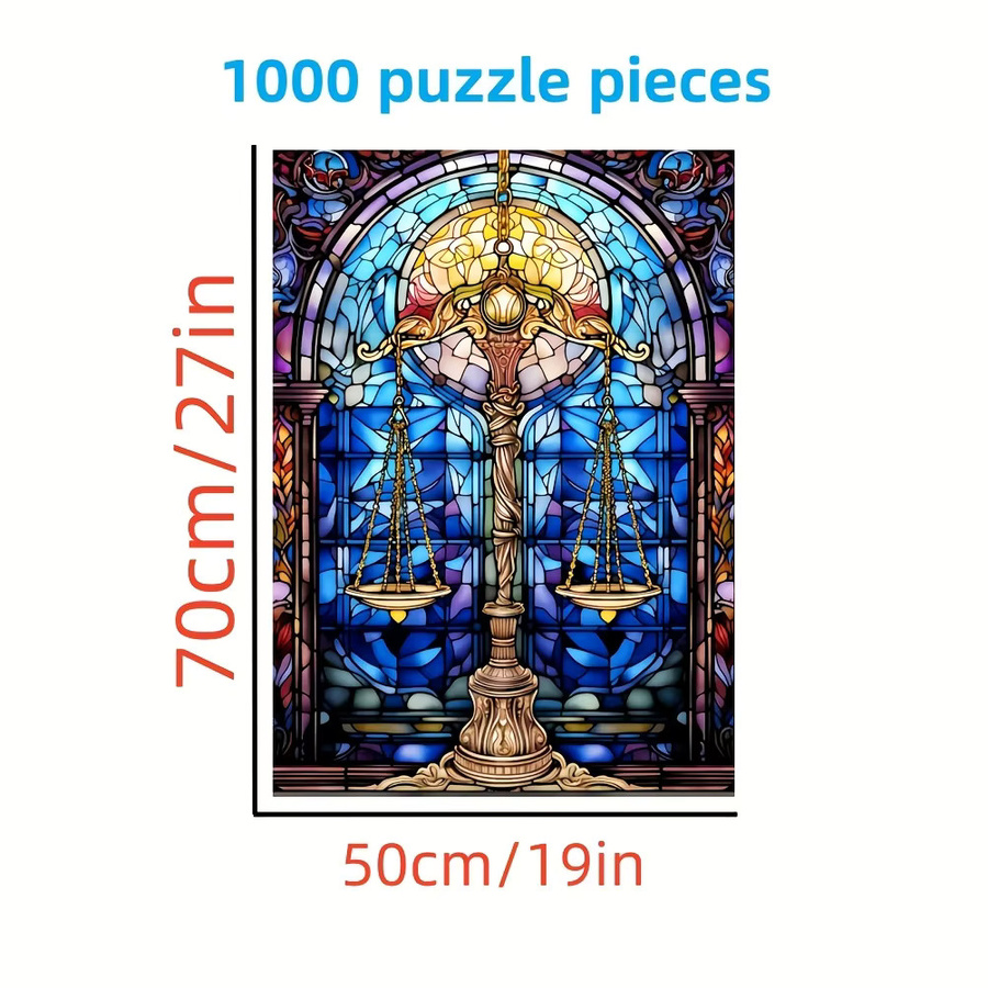 AZNM Buntglas-Balance-Skala-Puzzle, 1.000 Teile, Bunt / Mehrfarbig - Bild 2