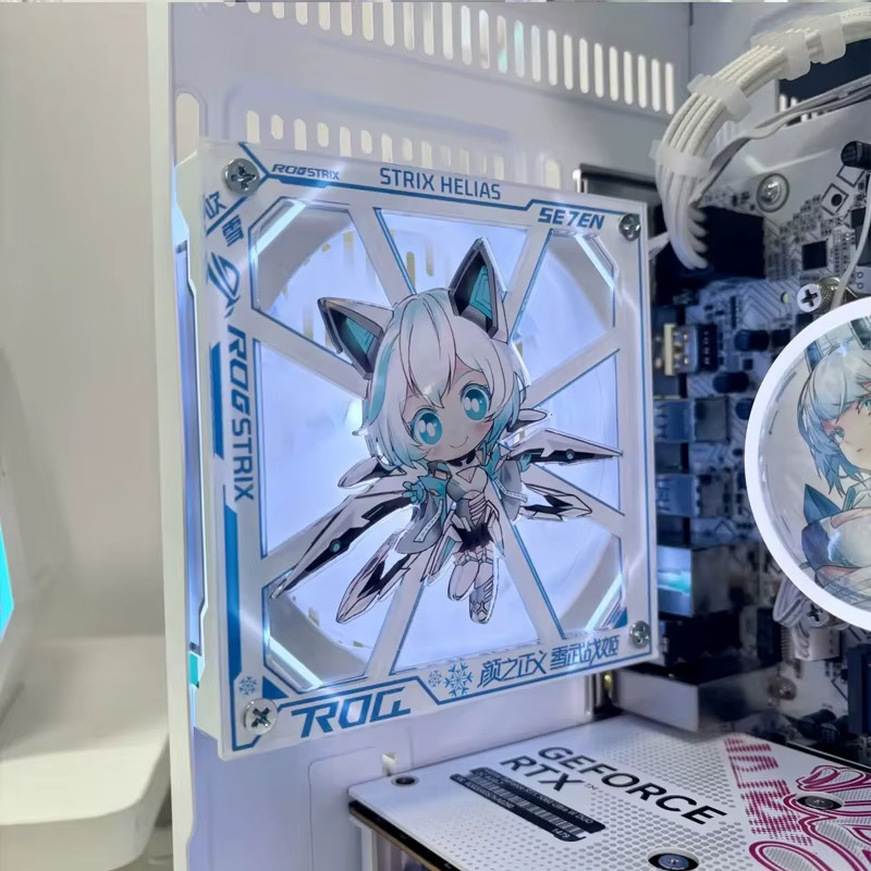 ACG Figure Anime Style Gehäuselüfterabdeckung Flying Elephant Staubschutz für deinen Desktop-PC, Mehrfarbig - Bild 3