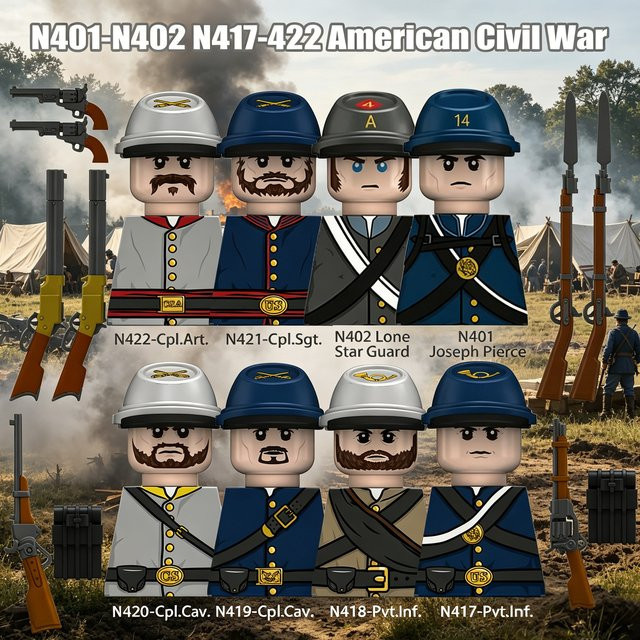 BRICKPANDA MOC Amerikanischer Bürgerkrieg US-Soldaten Figuren, Militär - Bild 1