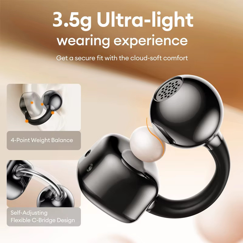 Lenovo RS119 Pro Open-Ear Wireless-Kopfhörer mit Bluetooth 6.0 und LED-Digitalanzeige in Schwarz oder Violett - Bild 5