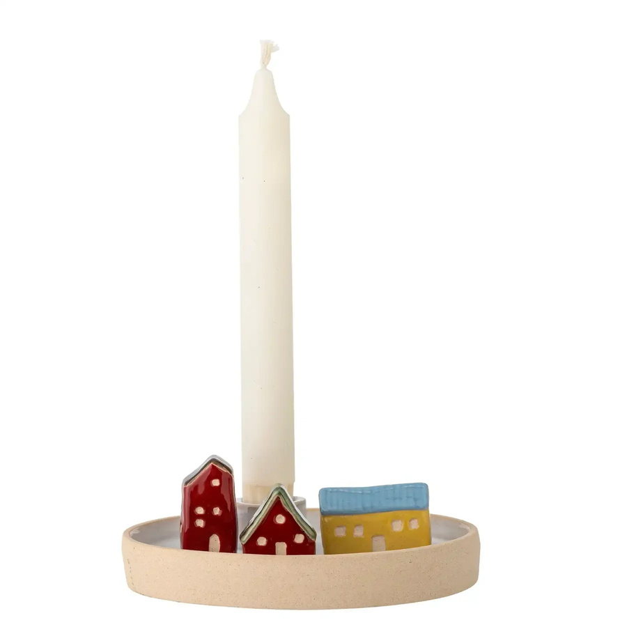Bloomingville Kerzenständer aus Keramik in Weiß Coze Höhe: 15,5 cm - Bild 1